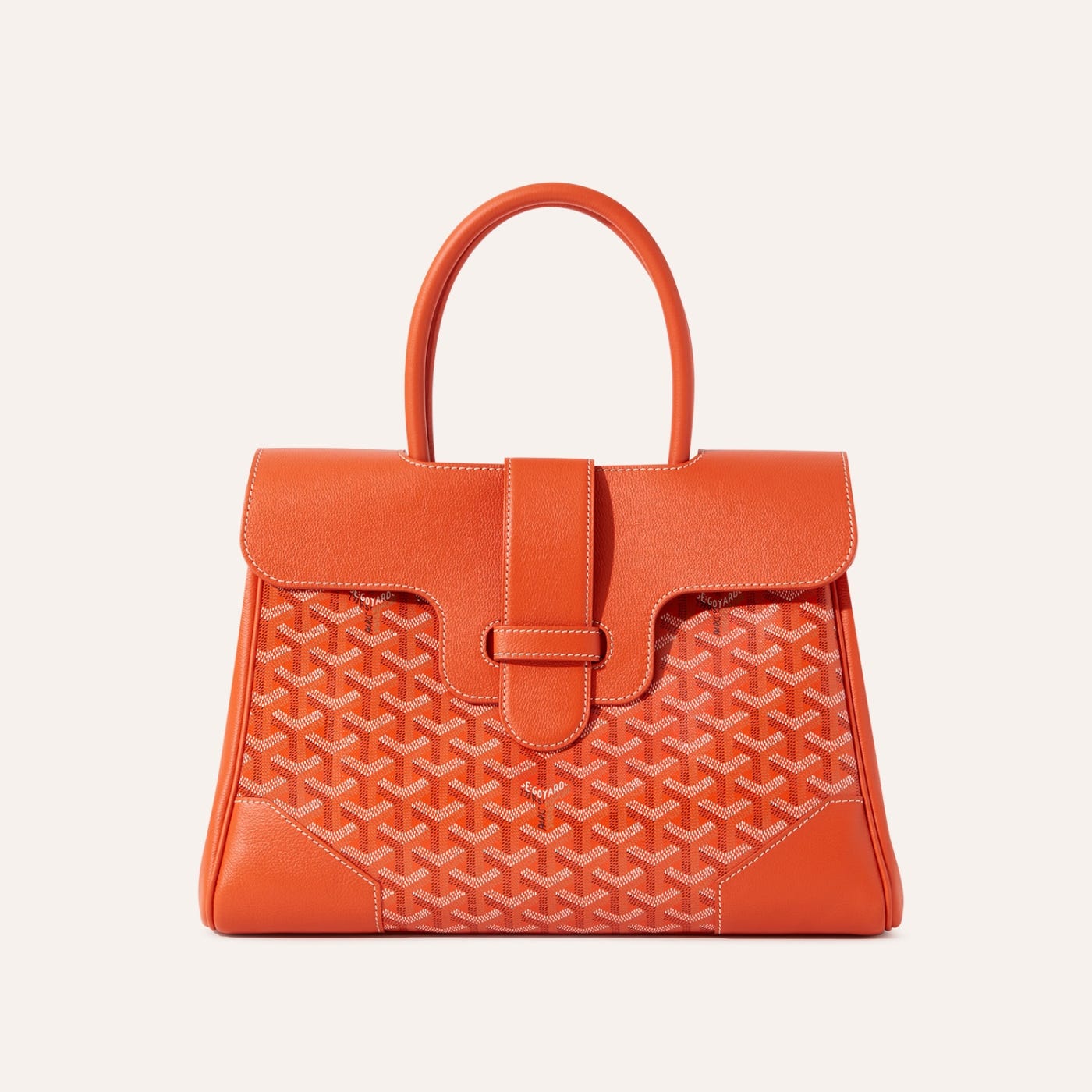 Goyard Saigon Tote Orange Goyardine Canvas Palladium Hardware - Image 1